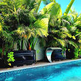 אדנית אובלית מברזל מגלוון מולטי טאנק ליד בריכה